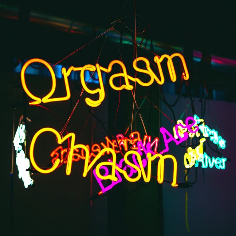 Neon orgasm sign