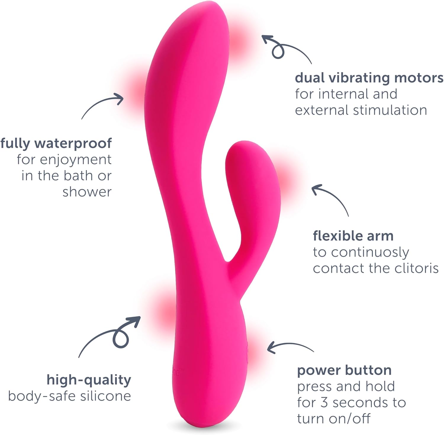 plusOne Rabbit Vibrator dual stimulation arms plusOne Rabbit Vibrator dual stimulation arms