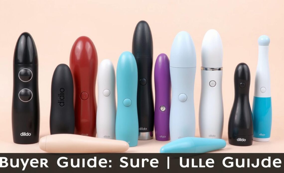 A collection of different types of dildo vibrators showing various shapes, sizes and materials