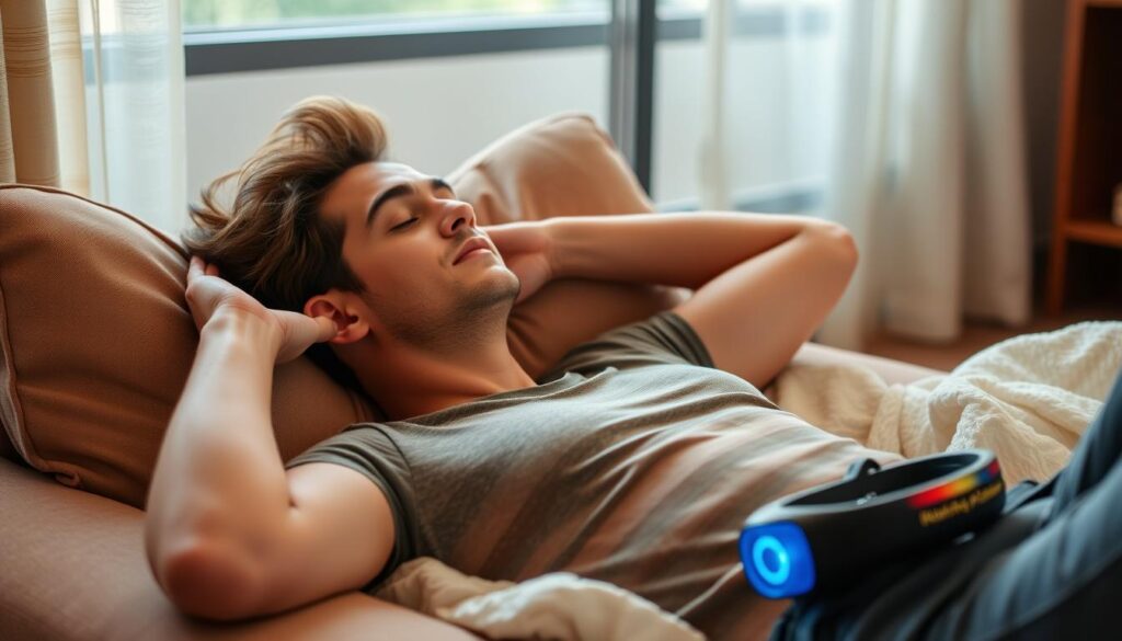 An image of a person relaxing with a sex toy