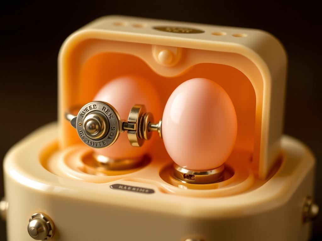 An image of the HoneyPlay Box Cupid, showcasing its innovative nipple clamp and dual egg design.
