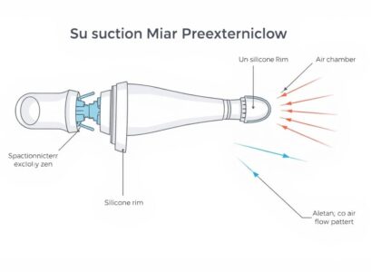 Diagram showing how suction vibrator technology works with air pulse waves