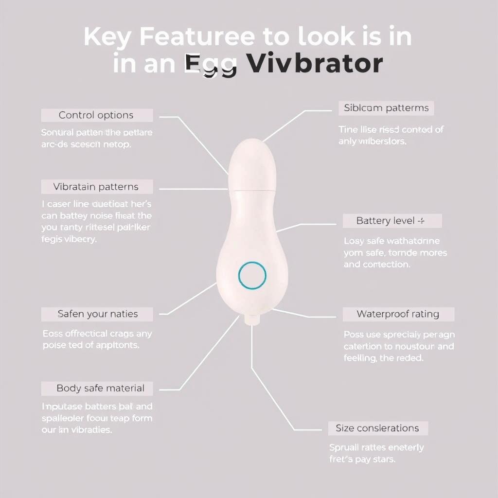 Diagram showing the key features to look for in an egg vibrator Diagram showing the key features to look for in an egg vibrator