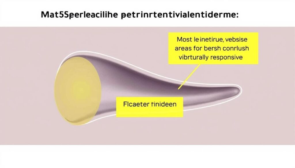Diagram showing the most sensitive areas of the penis for vibrator placement Diagram showing the most sensitive areas of the penis for vibrator placement