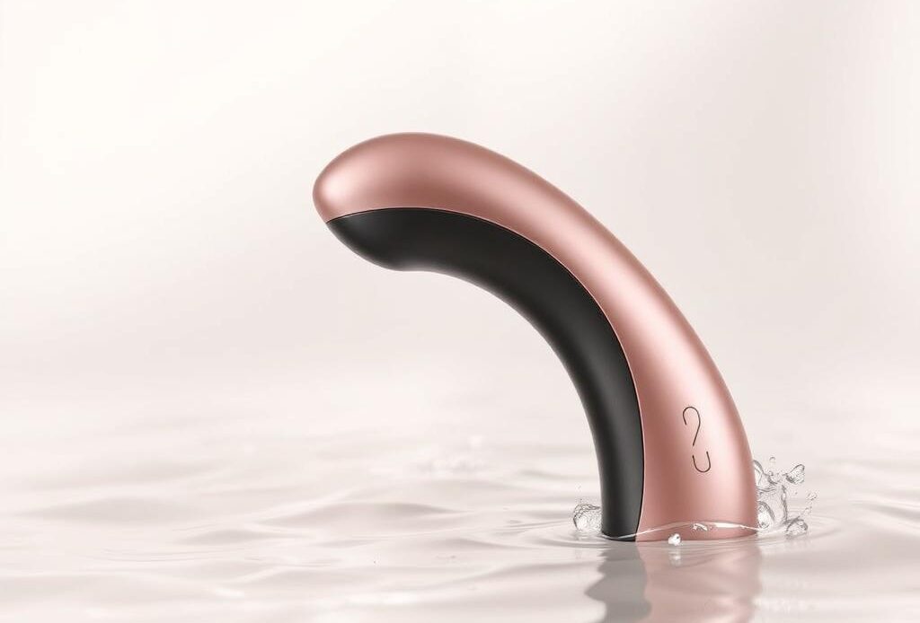 Generate an image of a waterproof app-controlled vibrator