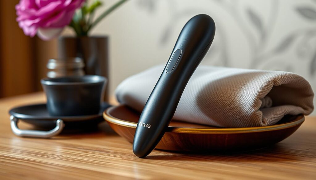 Generate an image of the Crave Wink+ Vibrator, showcasing its sleek and discreet design.