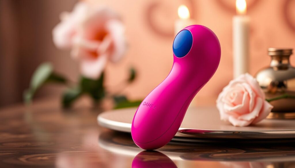 Generate an image of the Dame Pom Ergonomic Vibrator