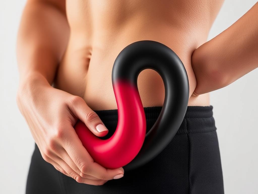 Generate an image of the Lovense Dolce, a C-shaped wearable remote-controlled vibrator.