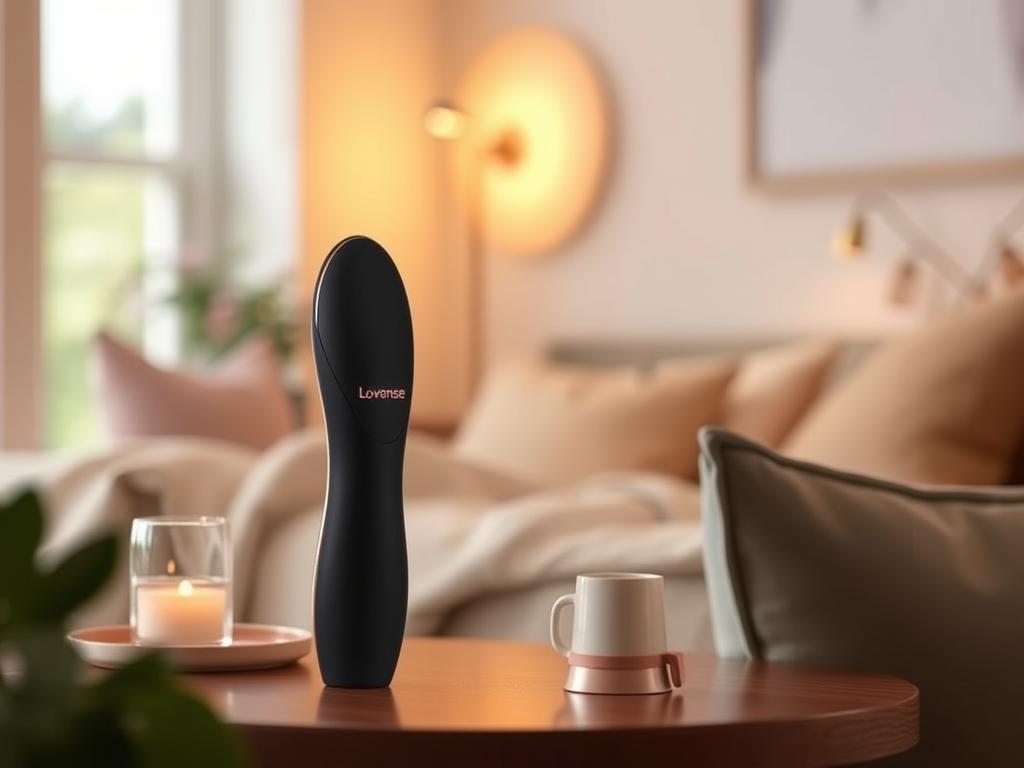 Generate an image of the Lovense Hush2 app-controlled anal vibrator.