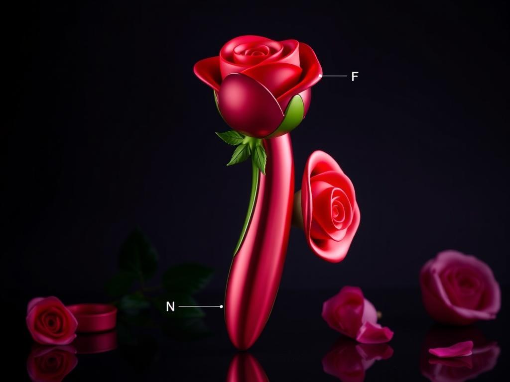 Generate an image of the MOOLIGIRL Rose Sex Toy Dildo Vibrator.
