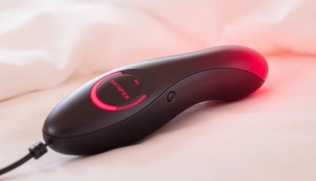 Generate an image of the Satisfyer Heat Flex4 warming vibrator.