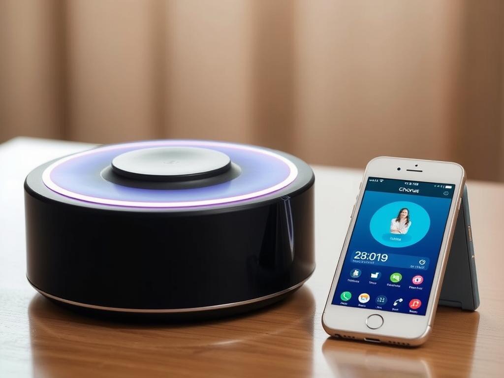Generate an image of the We-Vibe Chorus, showcasing its sleek design and app interface.