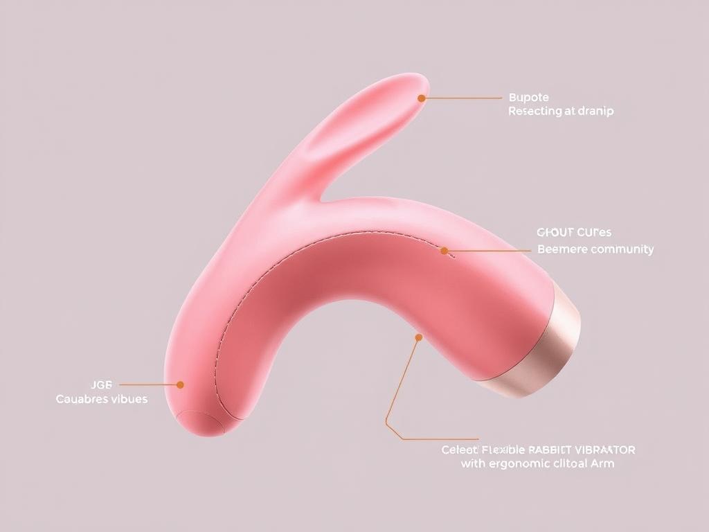 Generate an image of the We-Vibe Nova2, a flexible rabbit vibrator with a clitoral arm.