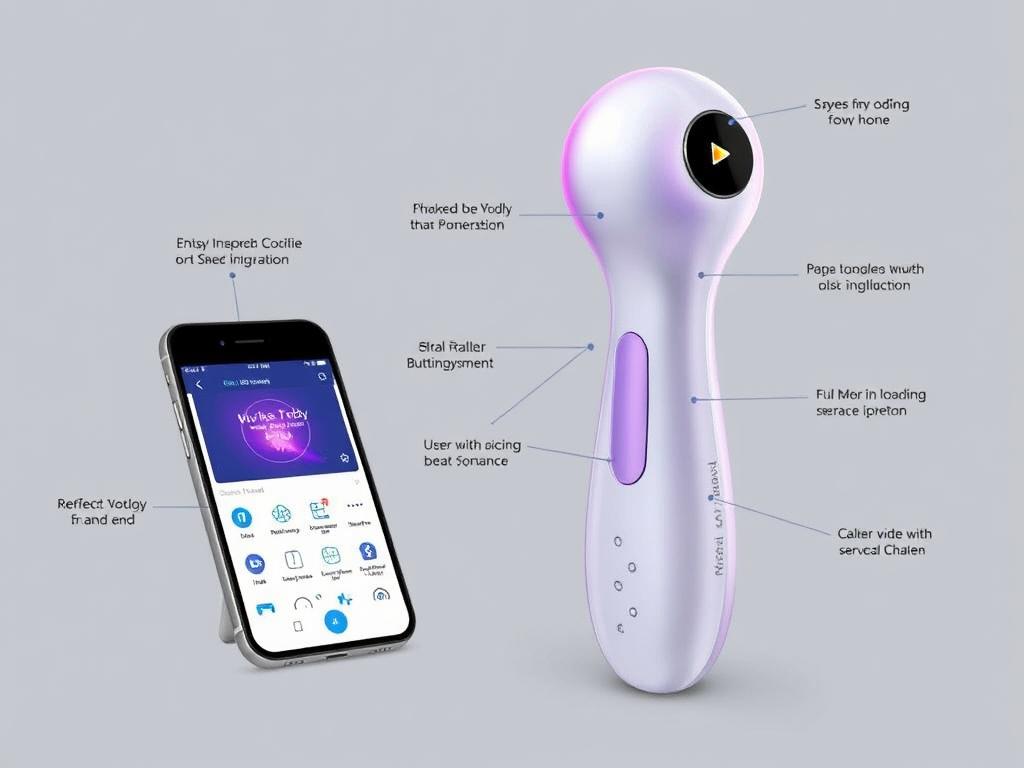 Generate an image of the We-Vibe Rave2 and its app interface.