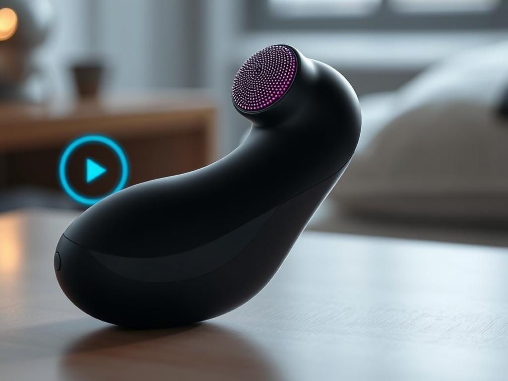 Generate an image of the We-Vibe Vector+ app-controlled prostate massager.