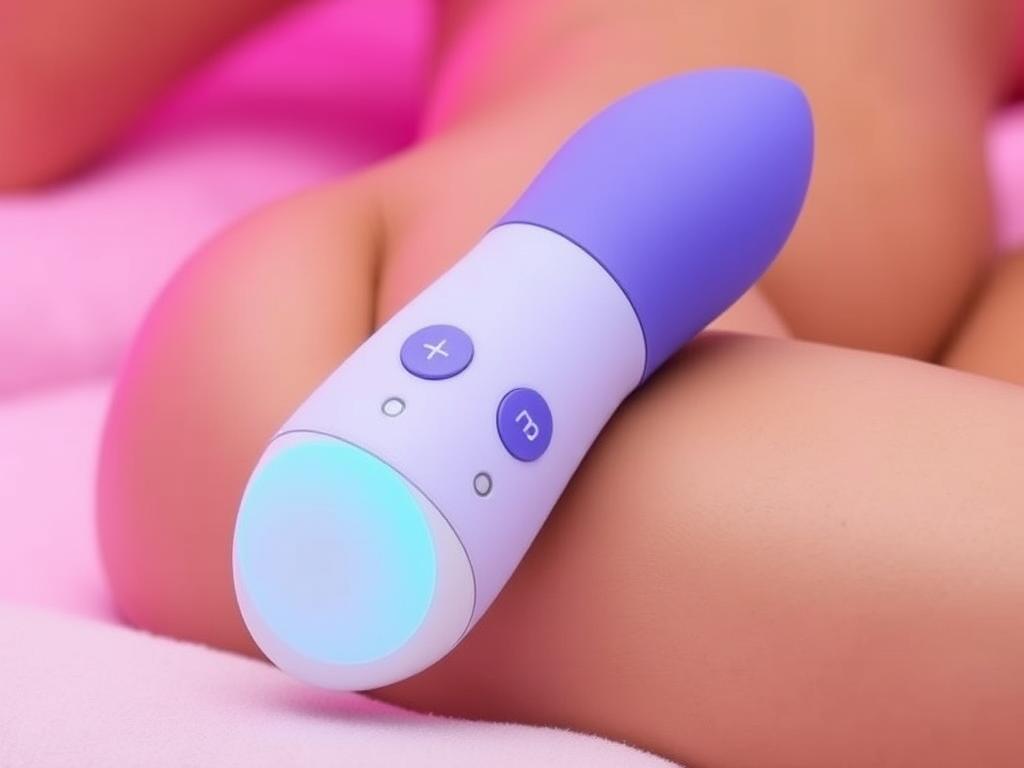 Generate an image of the We-Vibe Vector remote control butt plug.