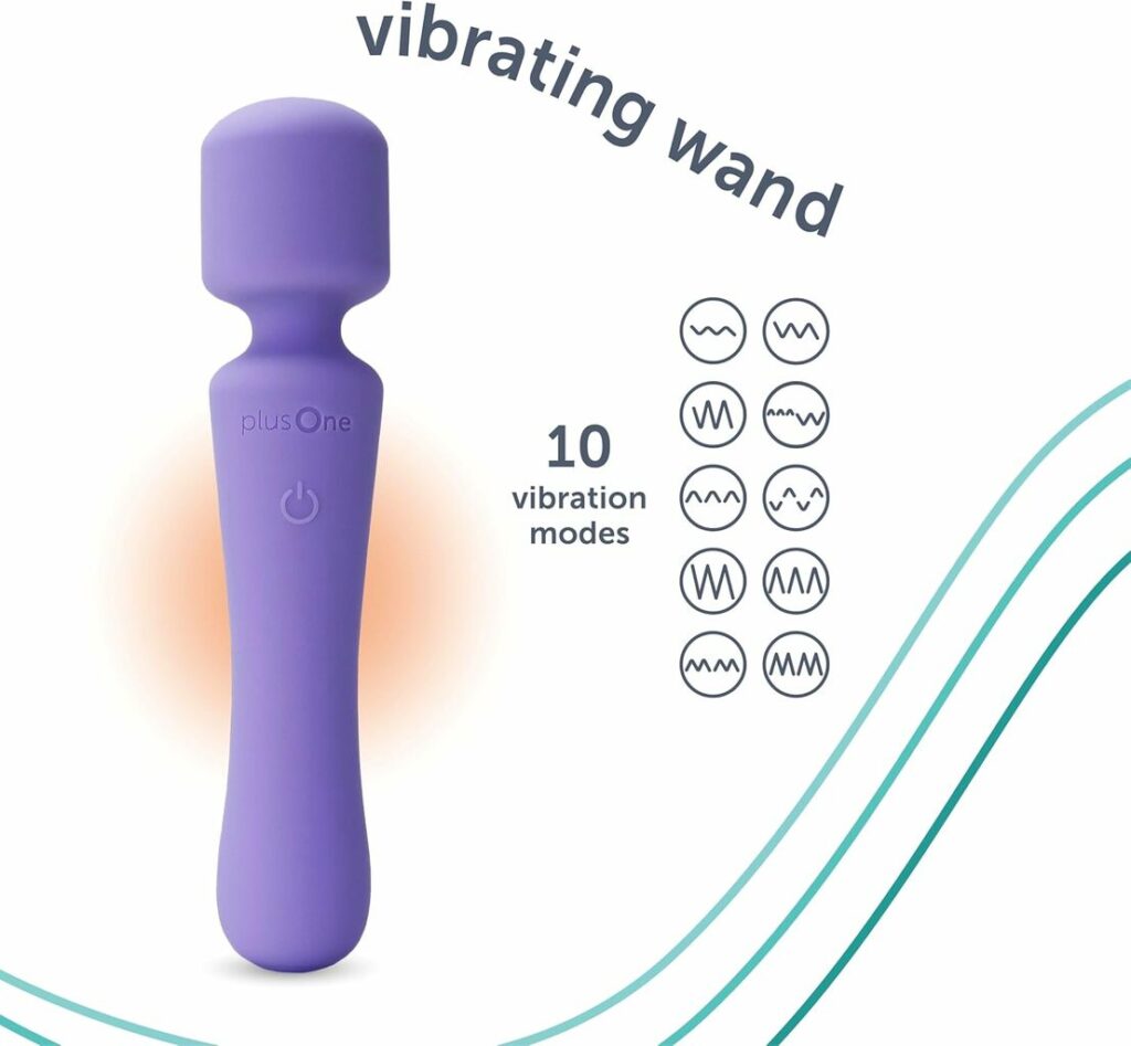 Illustration of the 10 vibration patterns available on the plusOne Wand Vibrator Illustration of the 10 vibration patterns available on the plusOne Wand Vibrator
