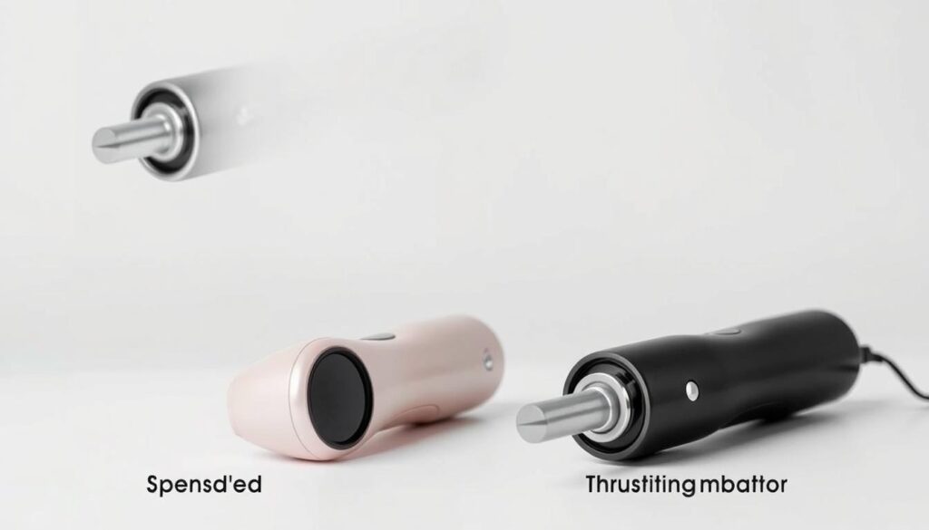 Image of The One Rabbit Vibrator standard and thrusting models side by side
