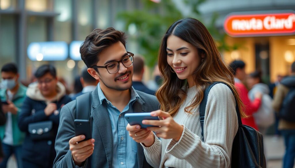 Image of a couple using a remote-controlled vibrator in a public setting discreetly.