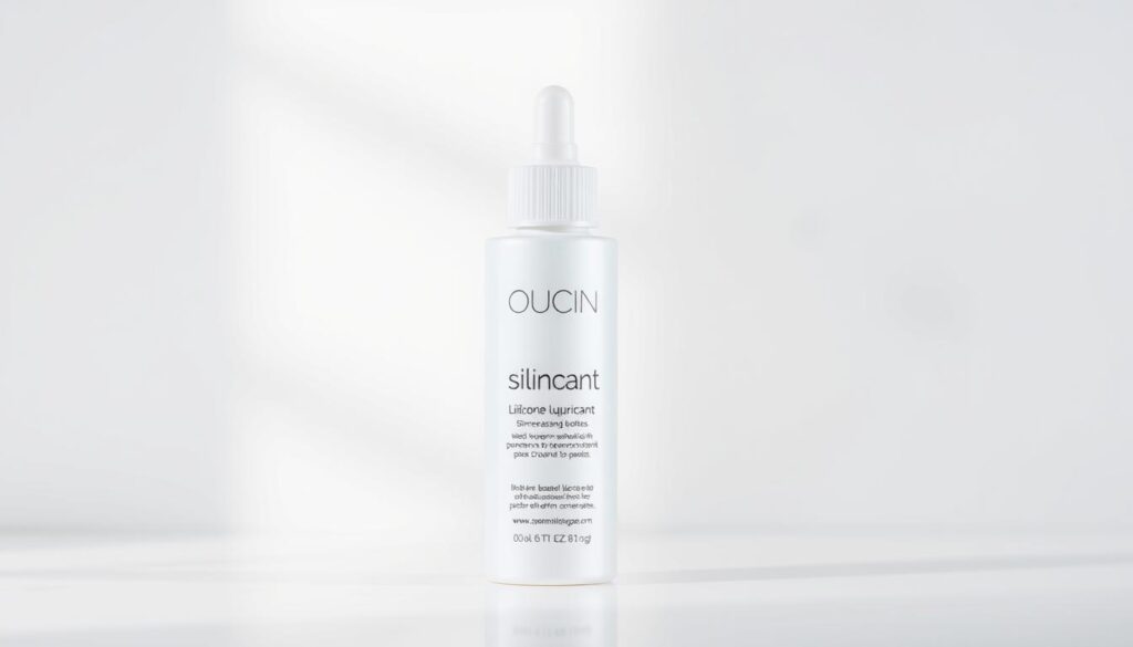 Image of a silicone-based lubricant bottle