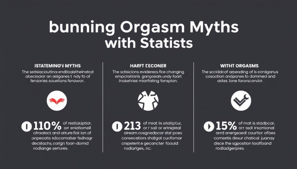 Infographic debunking myths about orgasms with statistics