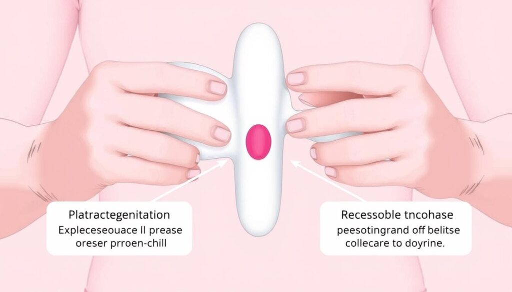 Person holding a suction vibrator with instructional elements overlaid Person holding a suction vibrator with instructional elements overlaid