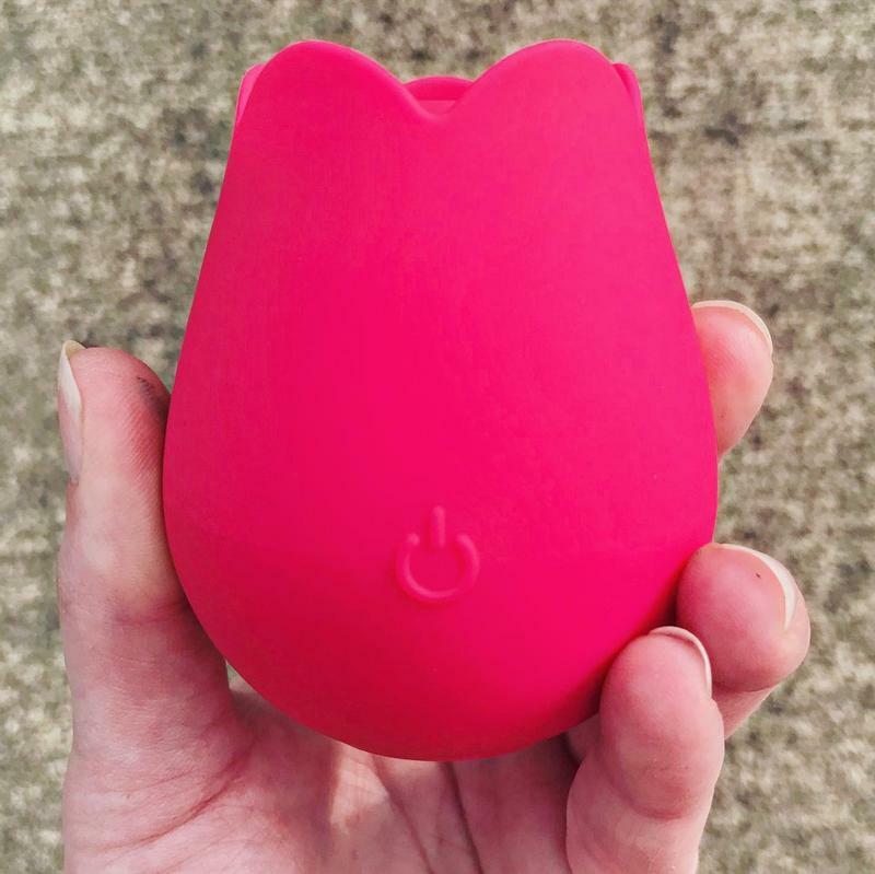 Plusone Rose Vibrator being held in hand to show its ergonomic size and grip Plusone Rose Vibrator being held in hand to show its ergonomic size and grip