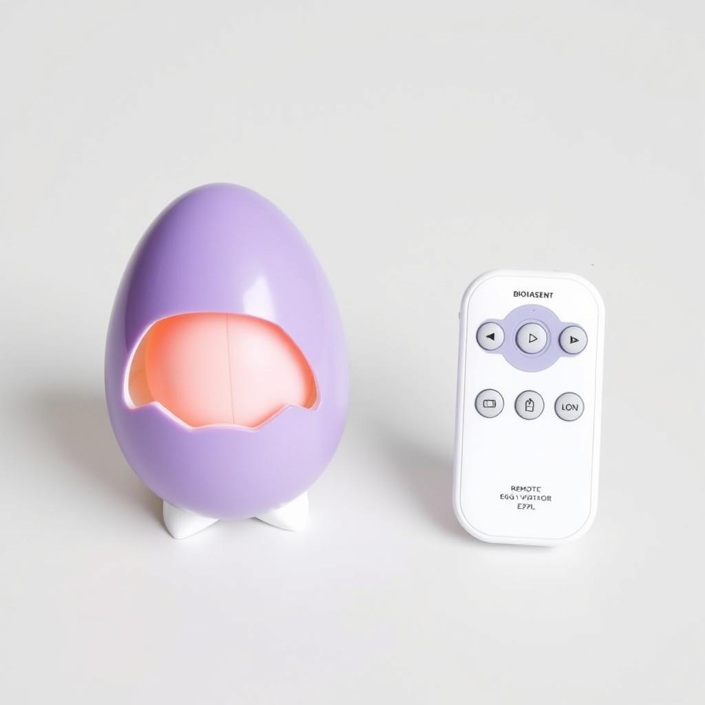 Remote-controlled egg vibrator with handheld remote Remote-controlled egg vibrator with handheld remote