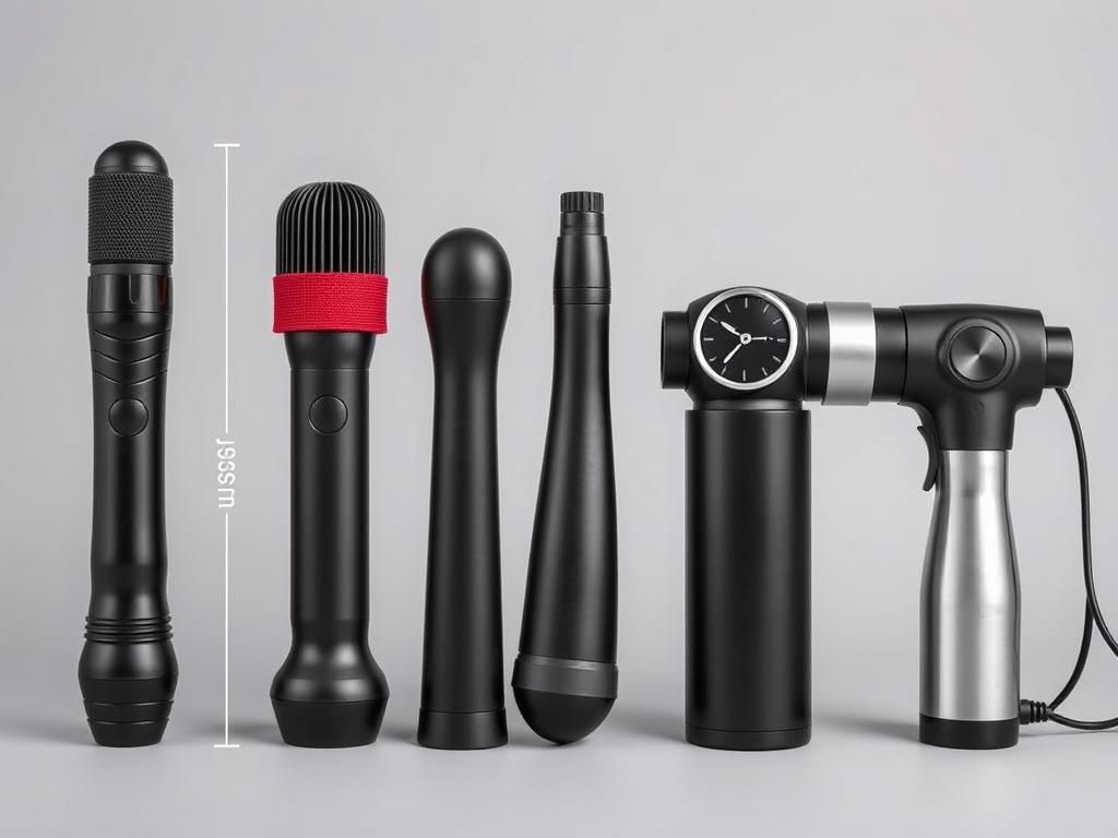 Size comparison between different types of male sex toys Size comparison between different types of male sex toys