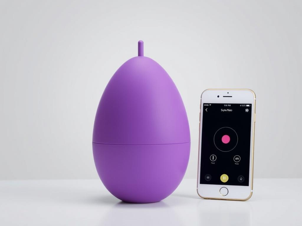 Svakom Ella Neo egg vibrator shown with app interface Svakom Ella Neo egg vibrator shown with app interface