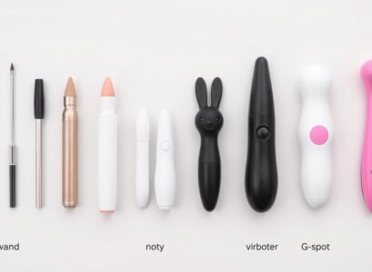 Various vibrator types displayed on a neutral background showing different shapes and sizes