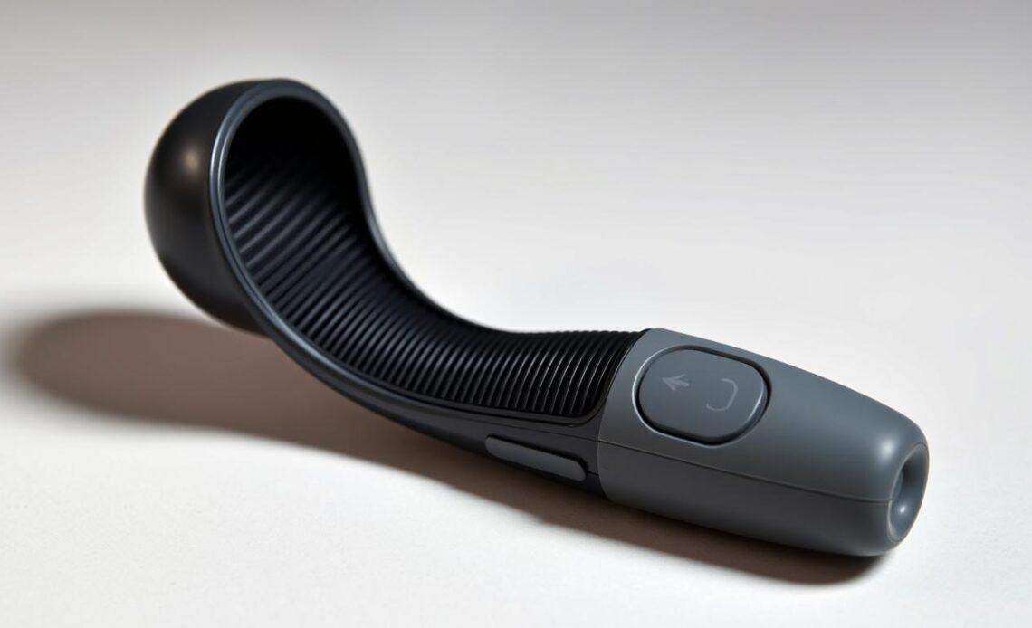Vibrating shaft wrap stroker sex toy with ribbed interior texture