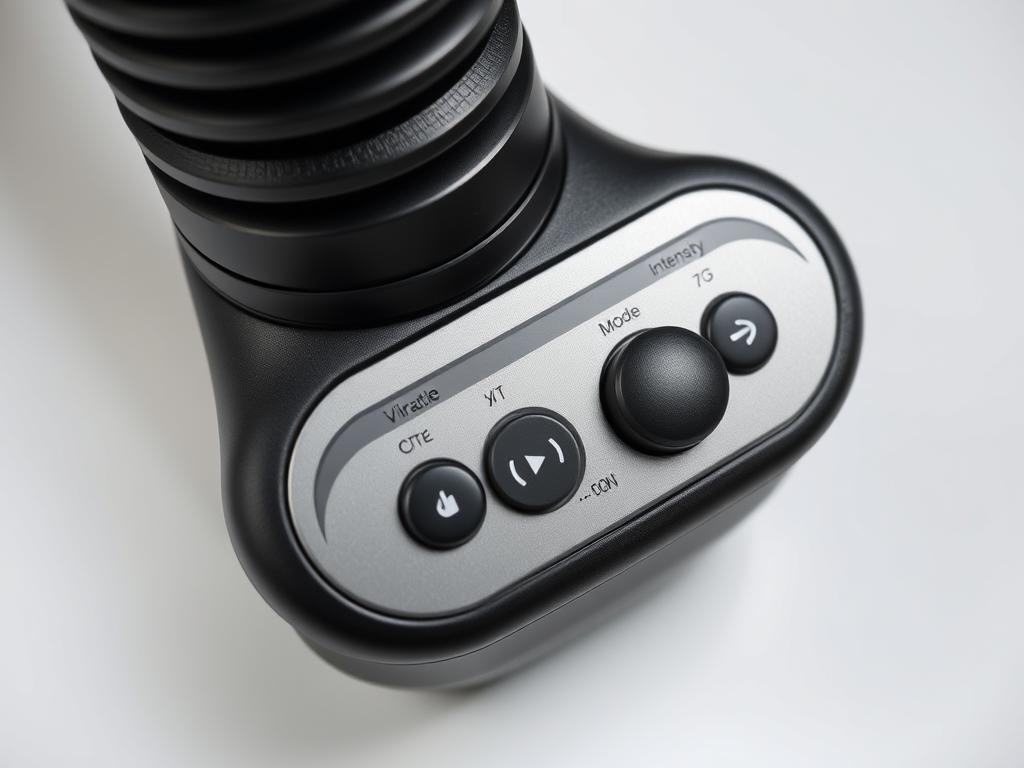 Vibrating shaft wrap stroker with control panel highlighted Vibrating shaft wrap stroker with control panel highlighted