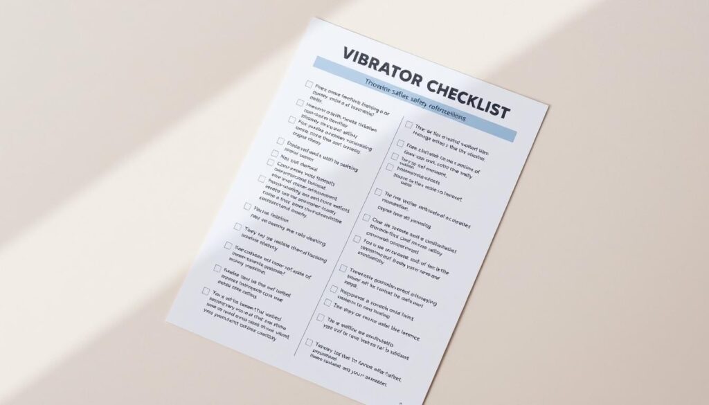 vibrator safety checklist