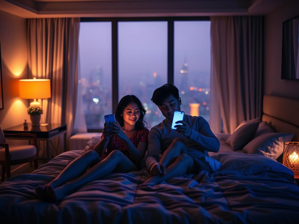 long-distance couples using smart device