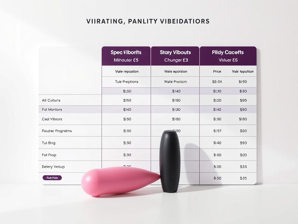 price comparison chart for vibrators